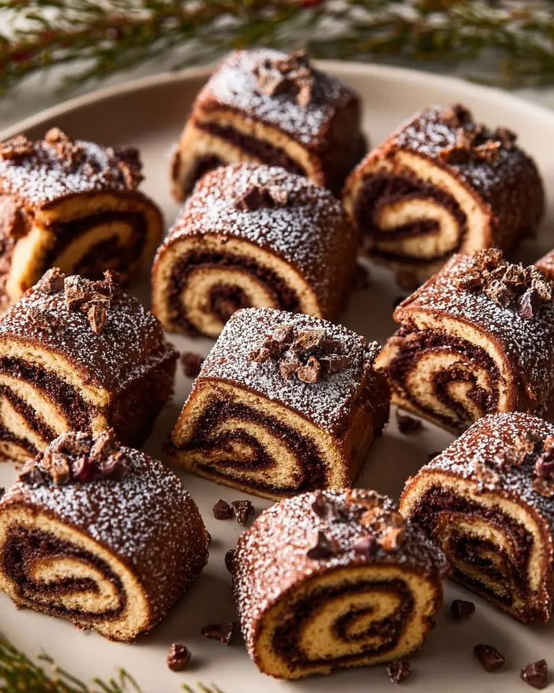 Bûche de Noël Cookies 2 Christmas cookie dough being prepared and shaped