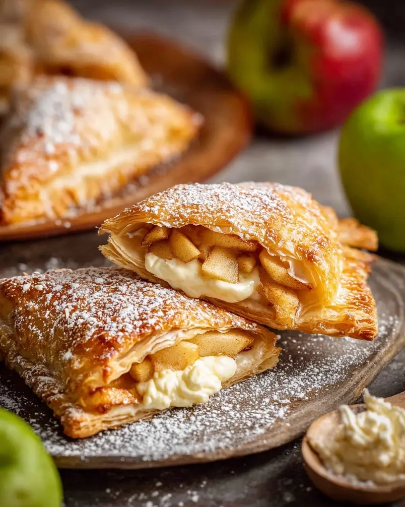 Apple Turnovers – with cream filled option 3 Baking apple turnovers in an oven