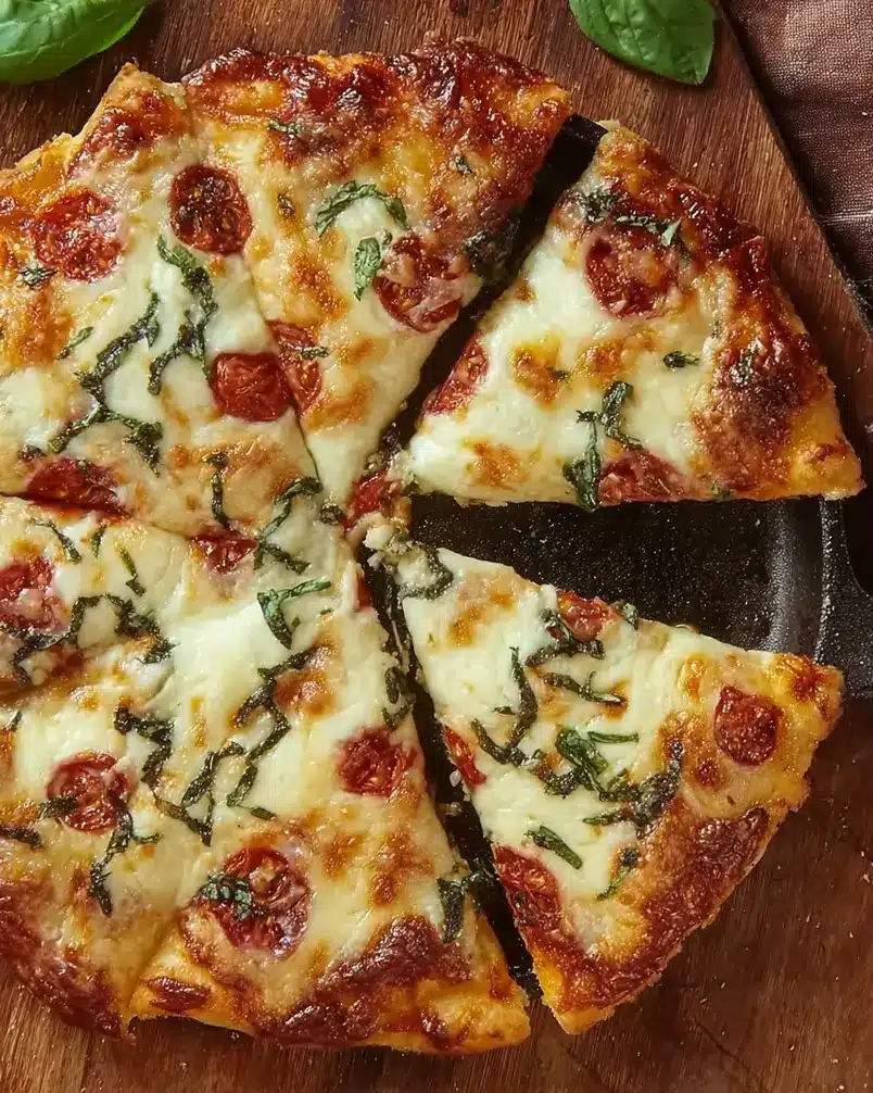 Cheesy-Crust Skillet Pizza 3 Cheesy crust forming in the bottom of a cast iron skillet