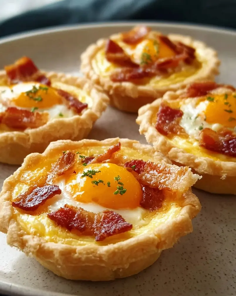 Bacon and Egg Breakfast Tarts 2 Assembling bacon and egg breakfast tarts with muffin tin