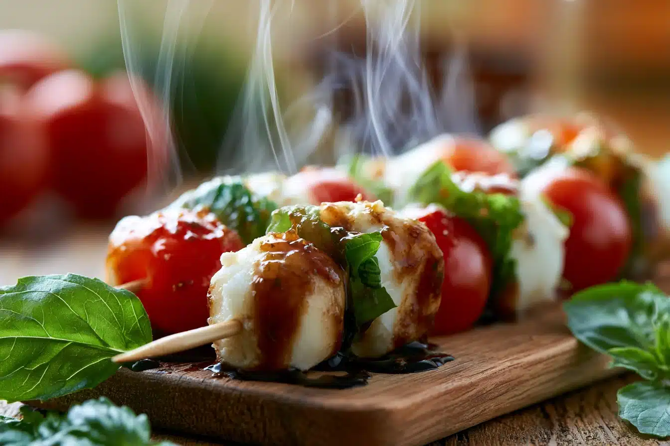Balsamic Glazed Caprese Skewers 2 Balsamic Glazed Caprese Skewers
