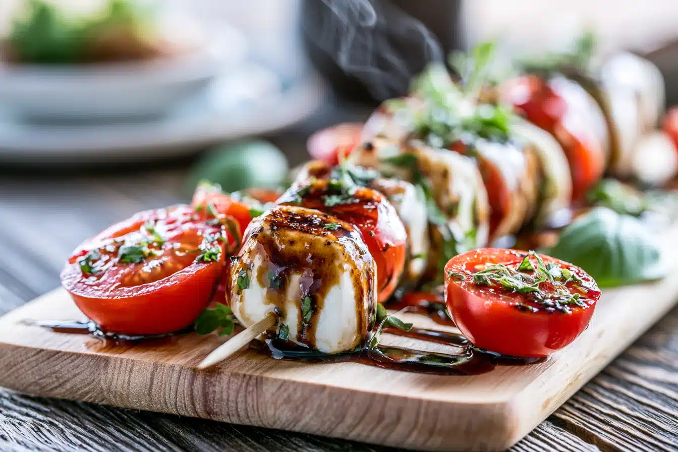 Balsamic Glazed Caprese Skewers 3 Balsamic Glazed Caprese Skewers