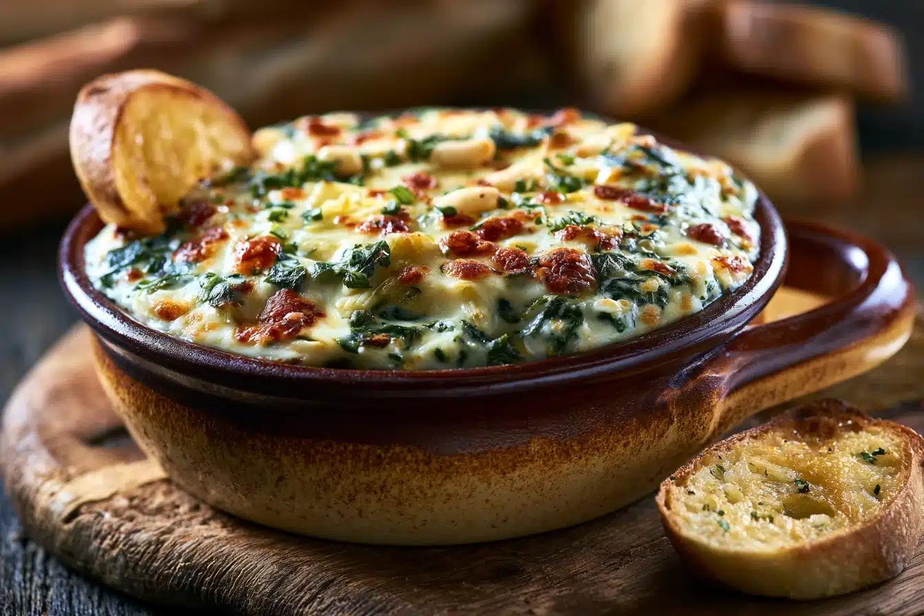 Cheesy Spinach Artichoke Dip 2 Cheesy Spinach Artichoke Dip