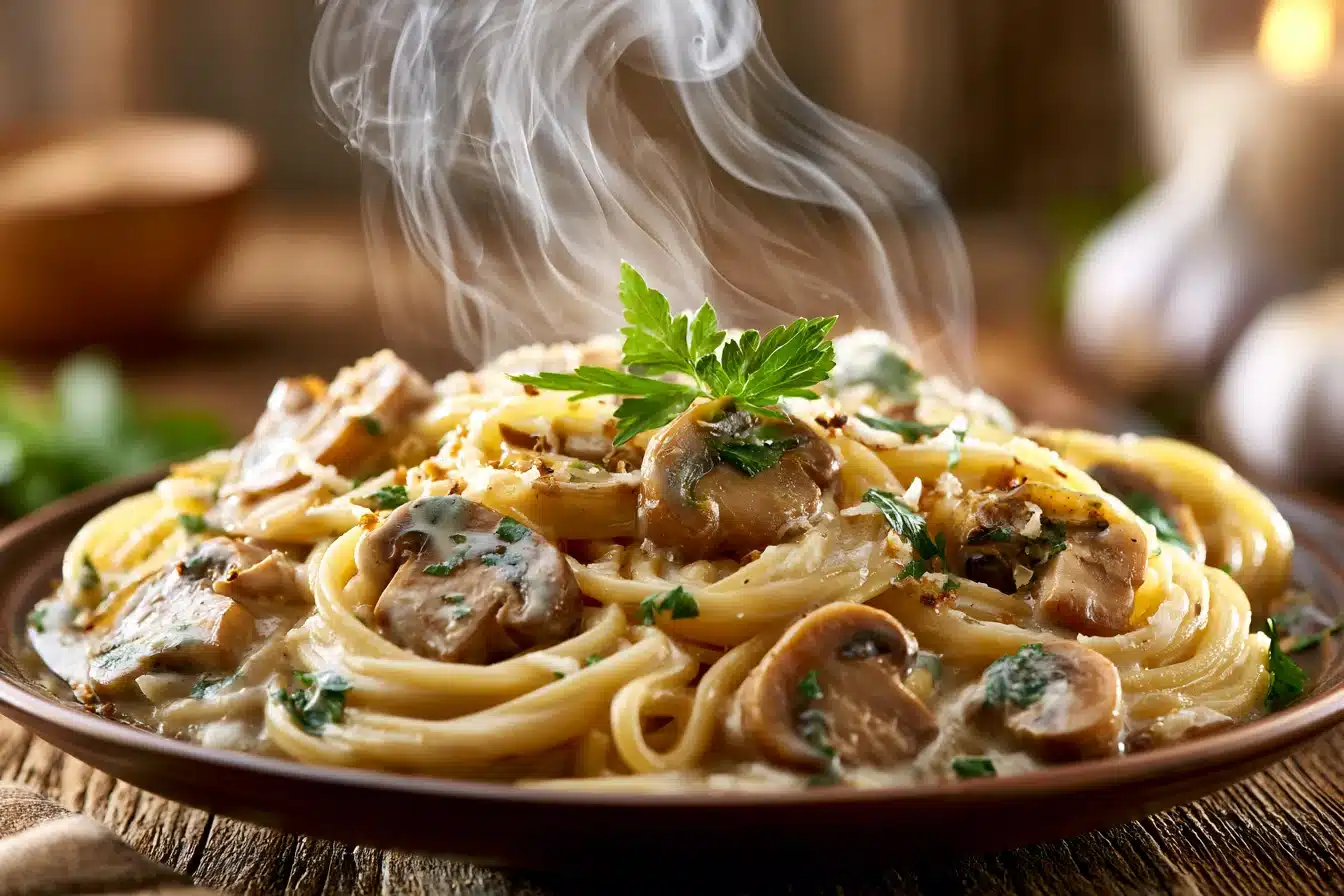 Creamy Garlic Mushroom Pasta 3 Creamy Garlic Mushroom Pasta cooking process
