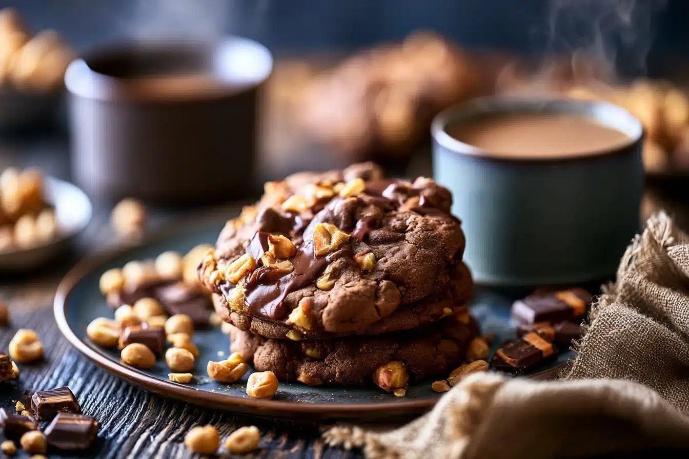 Snickers Chocolate Chip Cookies with Peanuts 2 Snickers Chocolate Chip Cookies with Peanuts