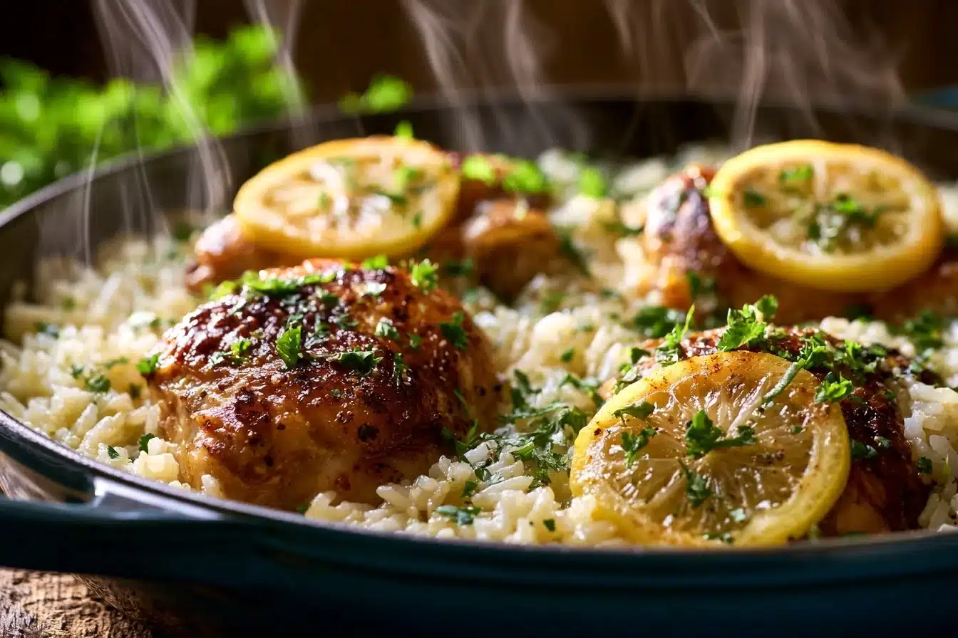 Obsessed with This Easy One-Pot Lemon Garlic Chicken and Rice 3 Obsessed with This Easy One-Pot Lemon Garlic Chicken and Rice