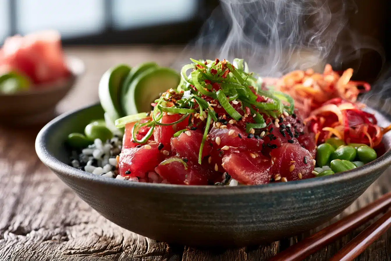 Spicy Tuna Sushi Bowl 2 Spicy Tuna Sushi Bowl with fresh ingredients