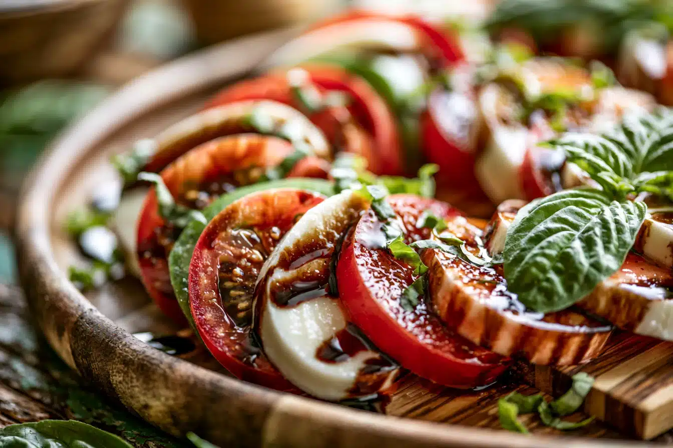 Balsamic Glazed Caprese Salad 2 Balsamic Glazed Caprese Salad