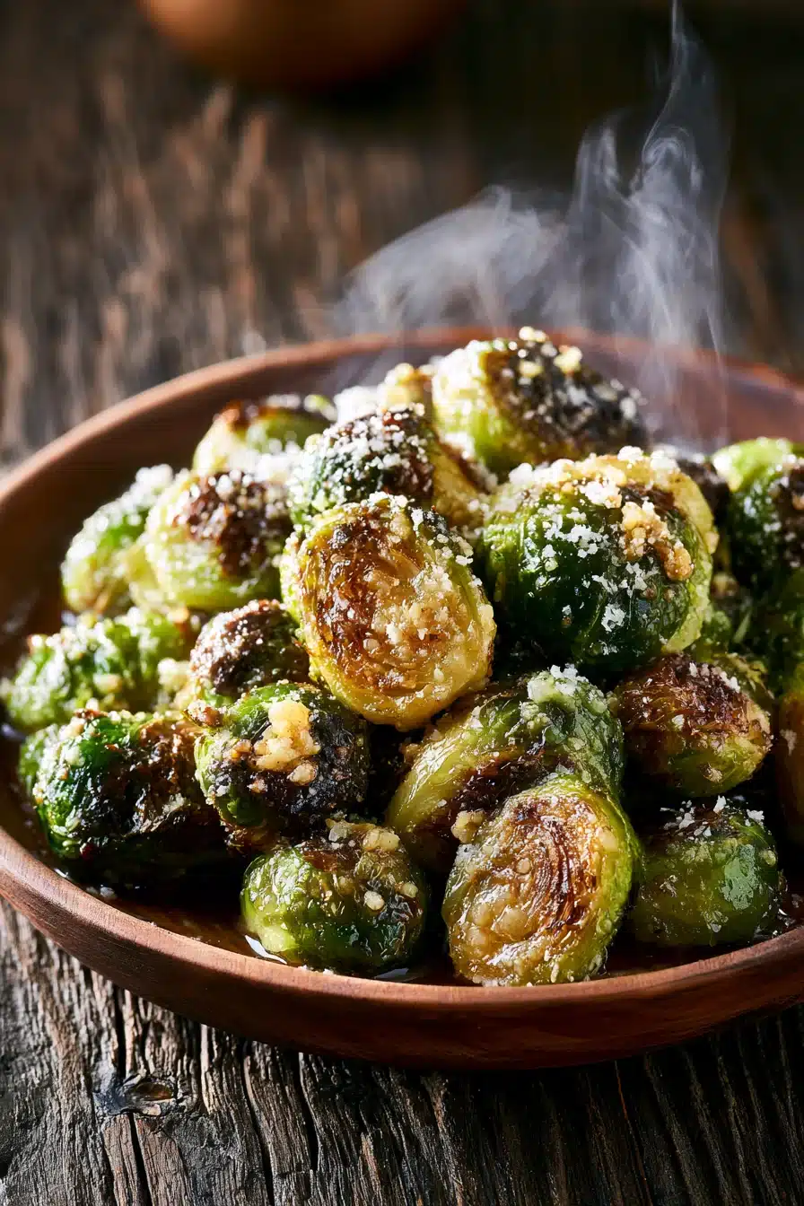 Crispy Garlic Parmesan Brussels Sprouts 2 Crispy Garlic Parmesan Brussels Sprouts