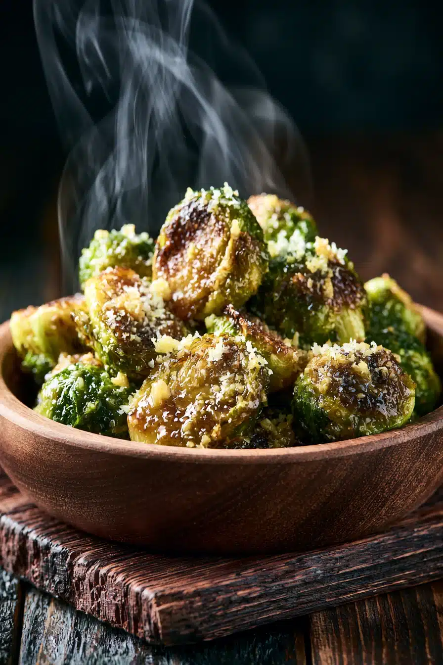 Crispy Garlic Parmesan Brussels Sprouts 3 Crispy Garlic Parmesan Brussels Sprouts
