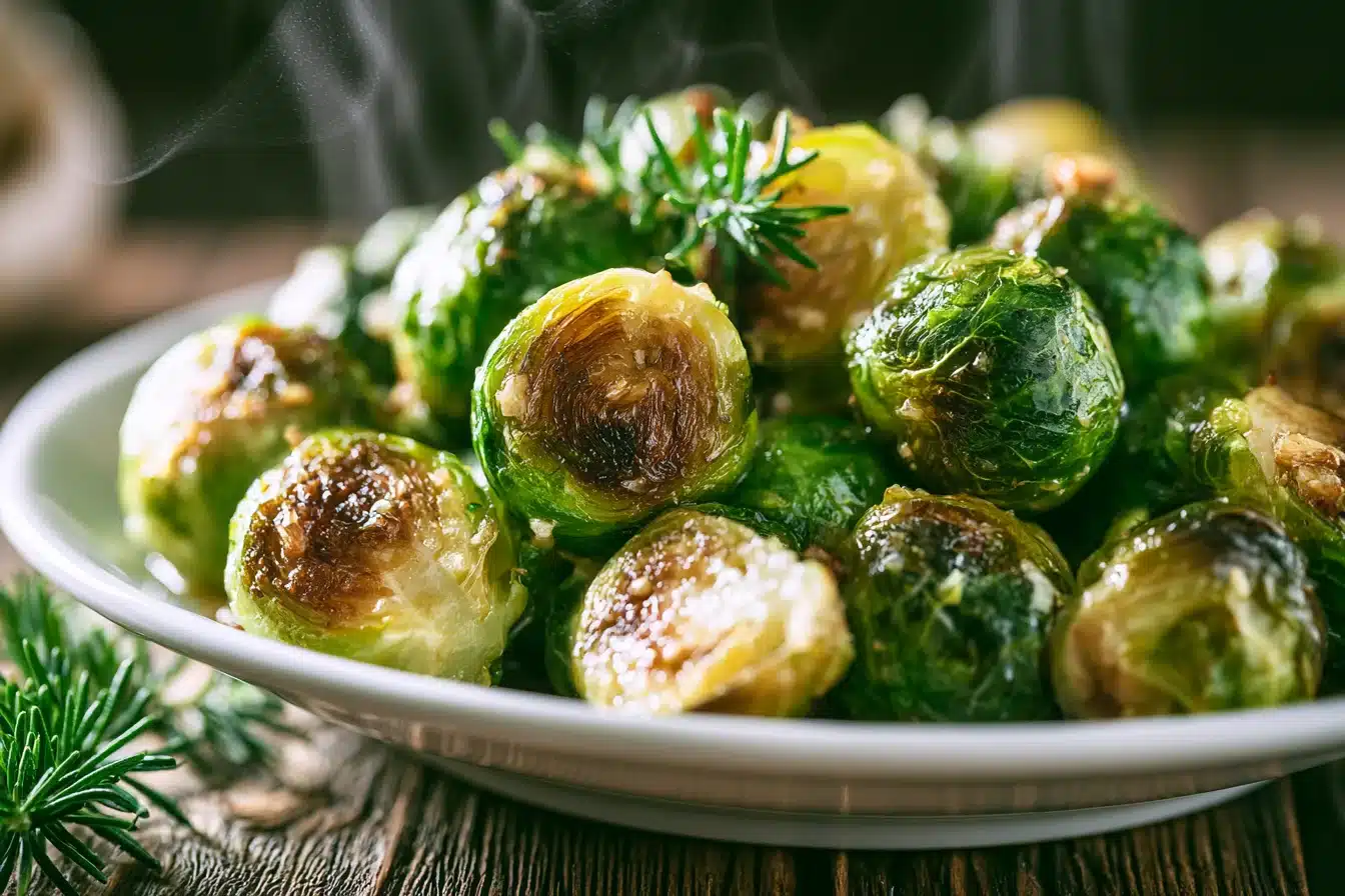 Garlic Butter Roasted Brussels Sprouts 3 Garlic Butter Roasted Brussels Sprouts