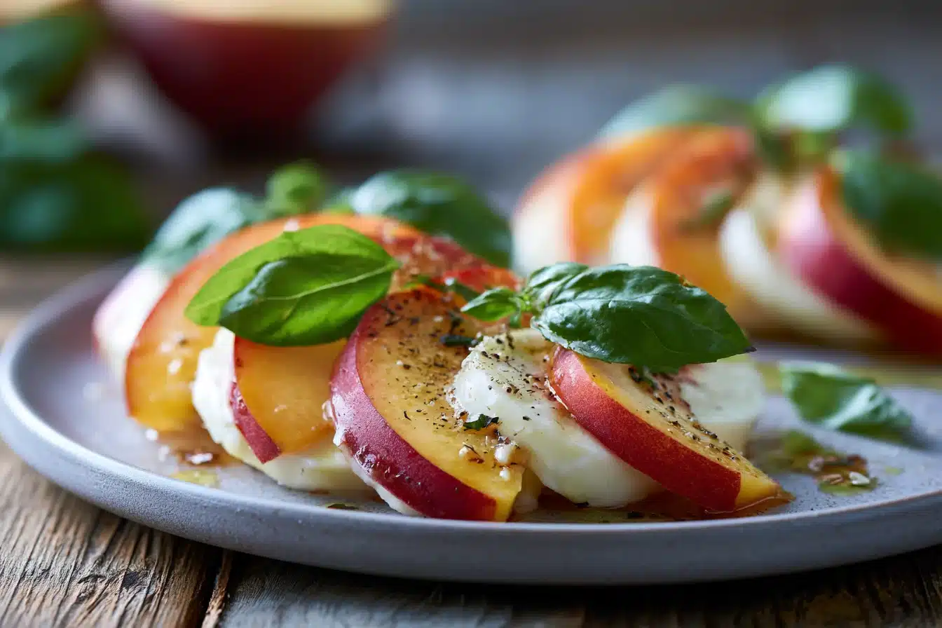 Peach and Basil Caprese Salad 3 Peach and Basil Caprese Salad