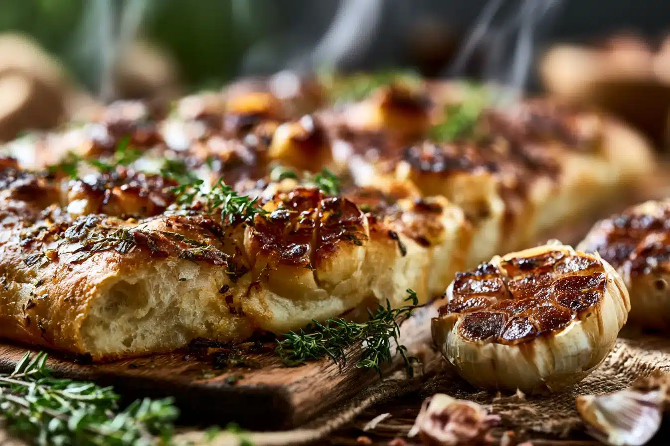 Roasted Garlic and Herb Focaccia 2 Roasted Garlic and Herb Focaccia