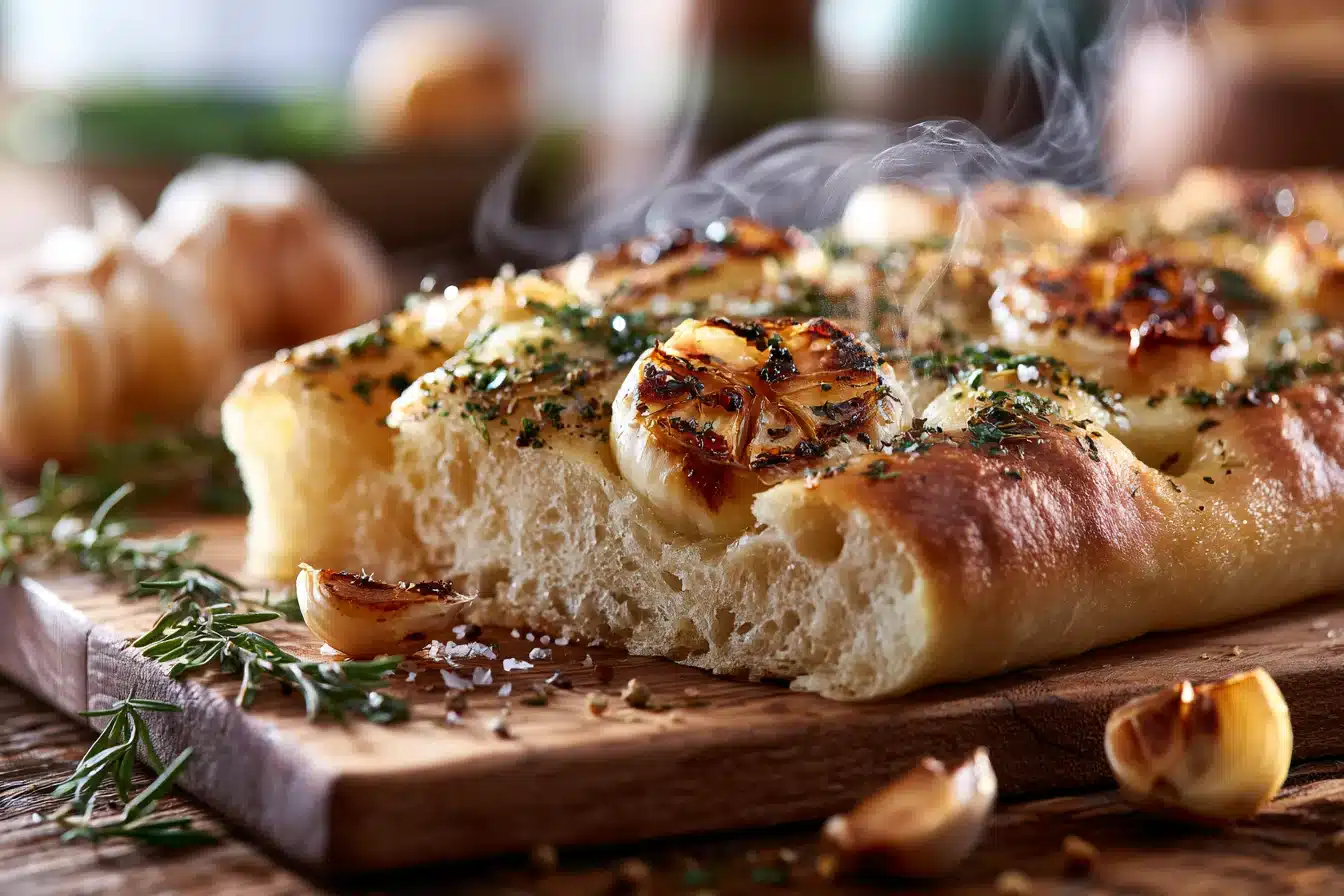 Roasted Garlic and Herb Focaccia 3 Roasted Garlic and Herb Focaccia