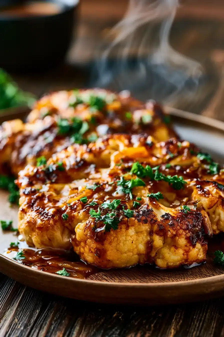 Spicy Garlic Butter Cauliflower Steaks 2 Spicy Garlic Butter Cauliflower Steaks