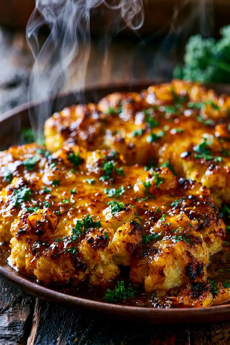 Spicy Garlic Butter Cauliflower Steaks 3 Spicy Garlic Butter Cauliflower Steaks