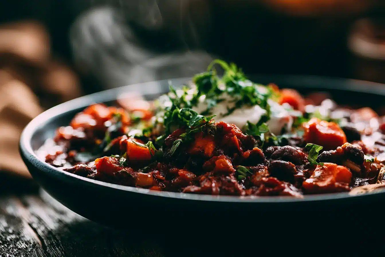 Vegan Sweet Potato and Black Bean Chili 2 Vegan Sweet Potato and Black Bean Chili