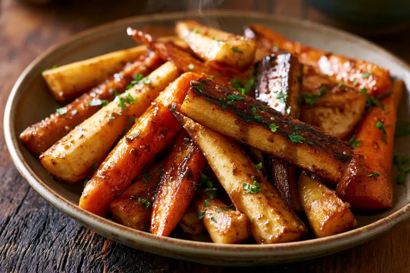 Honey Balsamic Glazed Roasted Carrots and Parsnips 3 Honey Balsamic Glazed Roasted Carrots and Parsnips