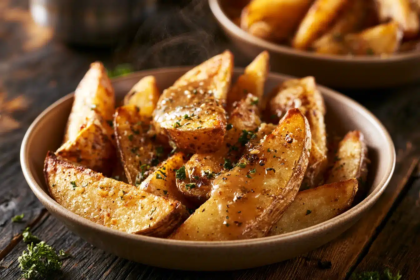 Crispy Garlic Parmesan Potato Wedges 2 Crispy Garlic Parmesan Potato Wedges