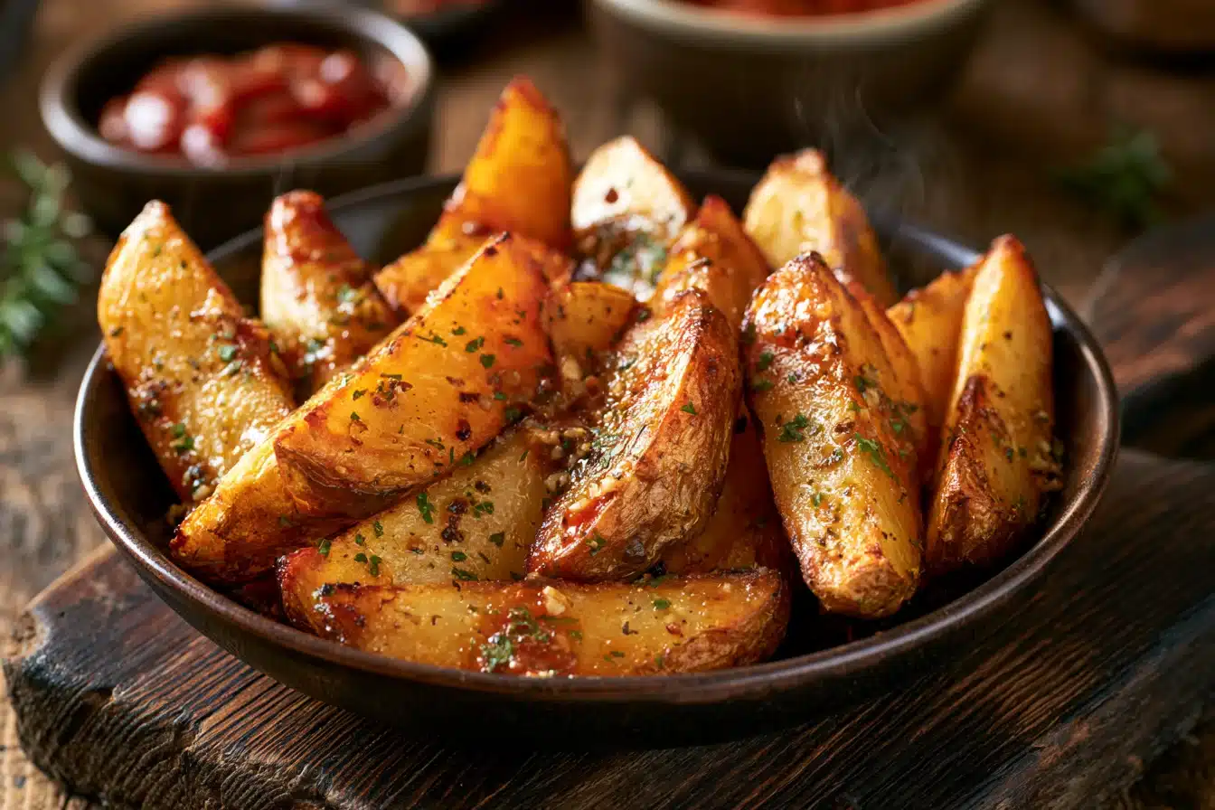 Crispy Garlic Parmesan Potato Wedges 3 Crispy Garlic Parmesan Potato Wedges