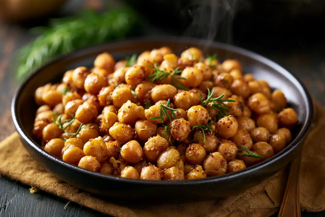 Honey Mustard Roasted Chickpeas 2 Honey Mustard Roasted Chickpeas