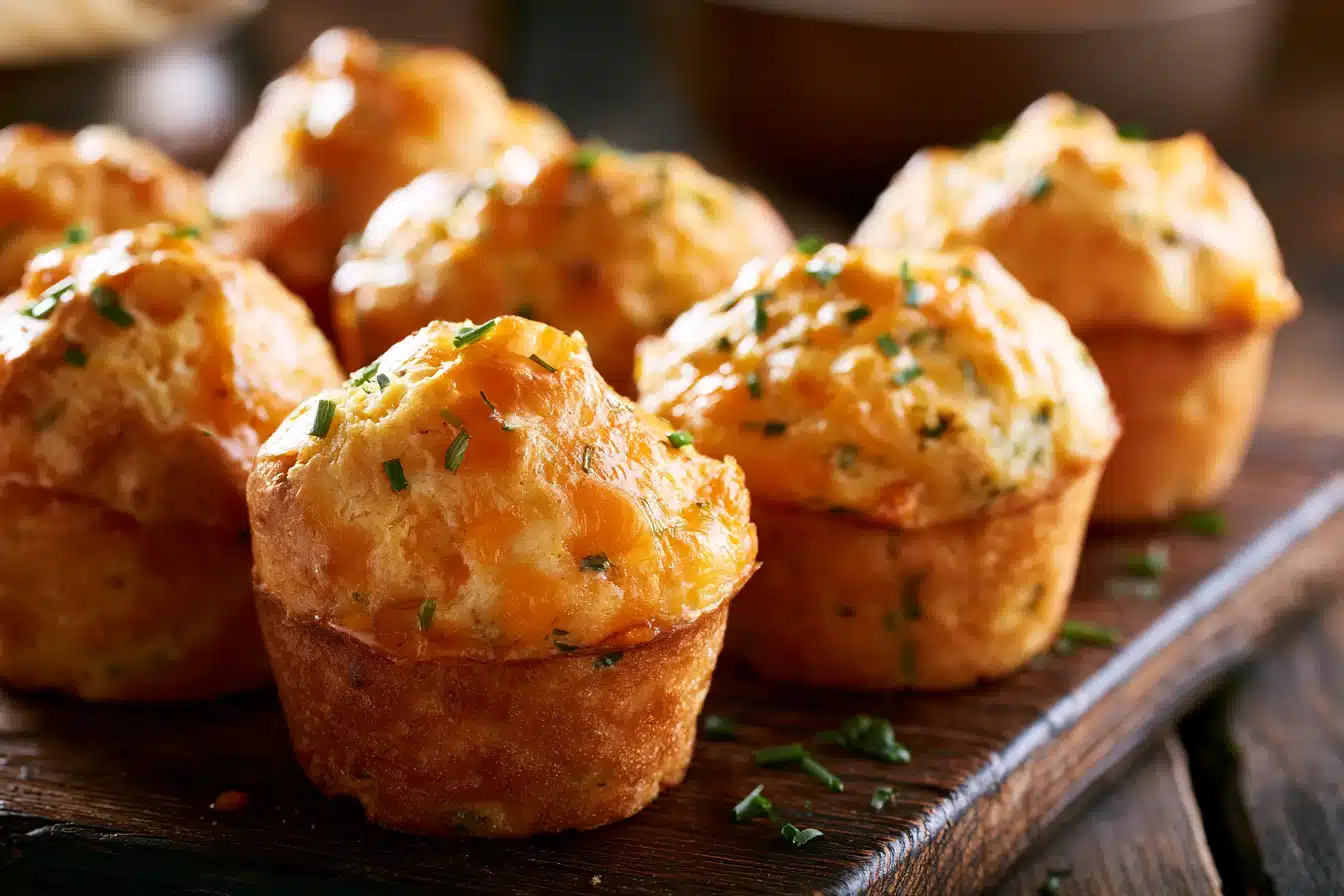Savory Cheddar and Chive Muffins 3 Mixing Savory Cheddar and Chive Muffins batter