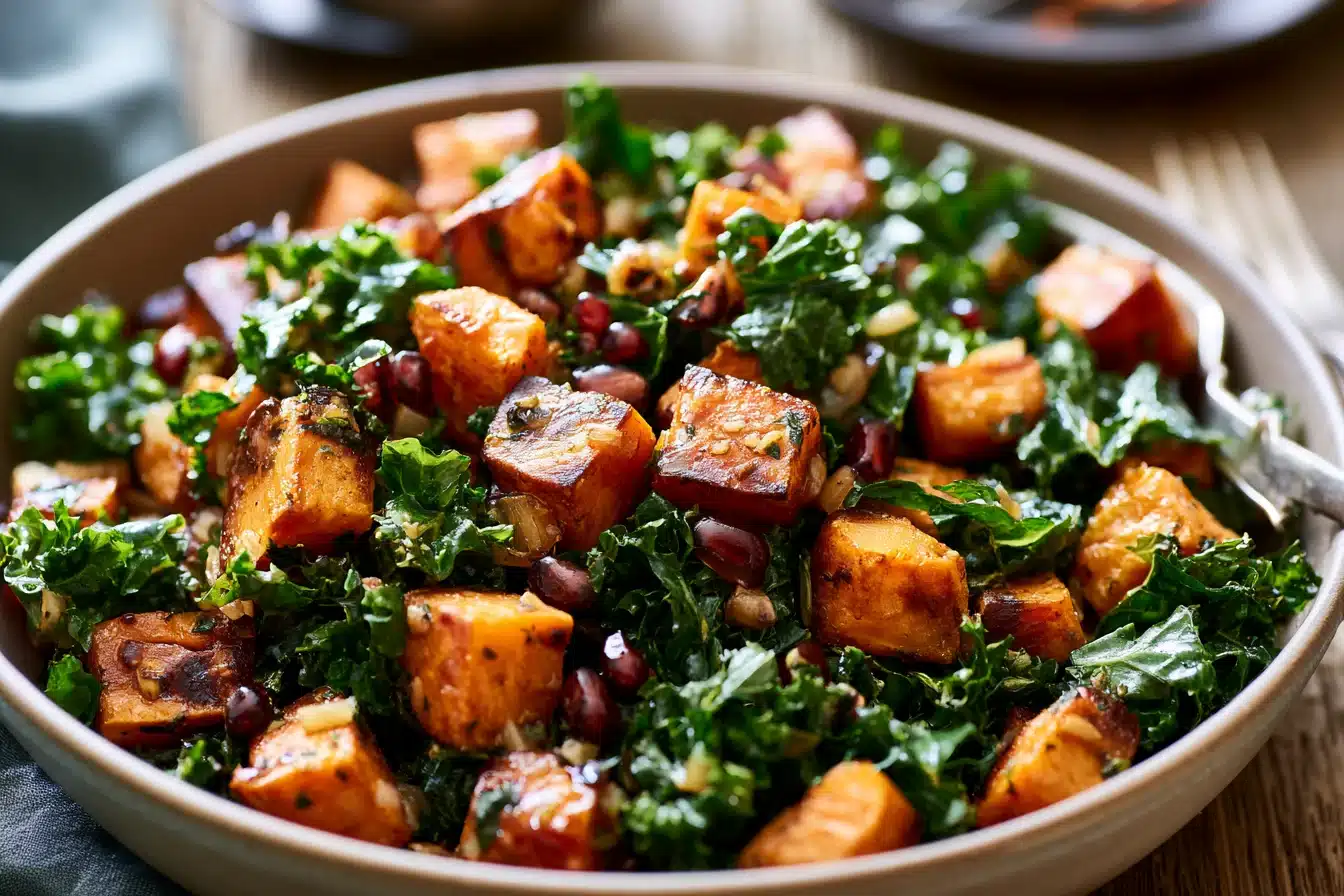 Savory Sweet Potato and Kale Salad 3 Savory Sweet Potato and Kale Salad