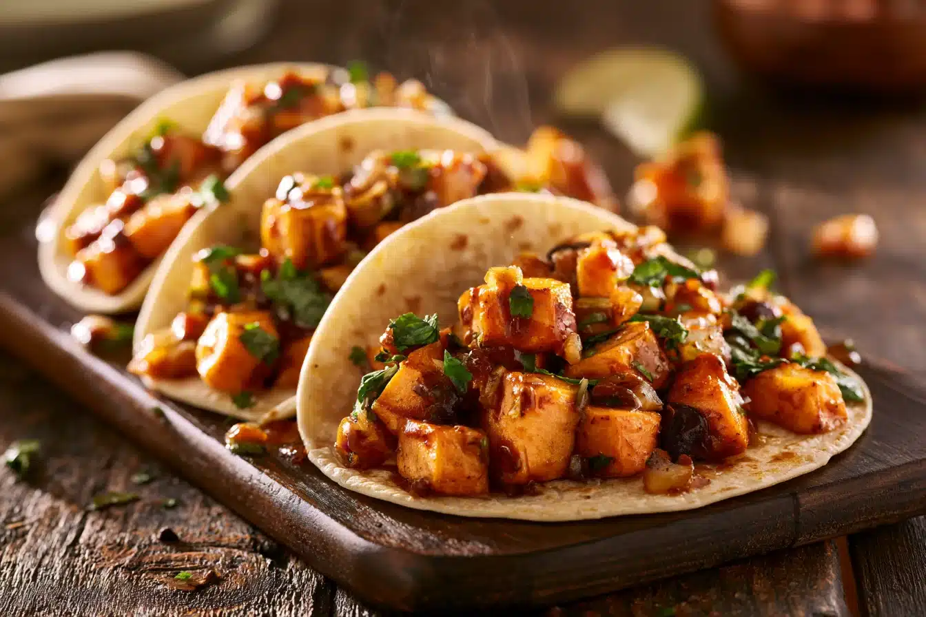 Spicy Chipotle Sweet Potato Tacos 3 Spicy Chipotle Sweet Potato Tacos